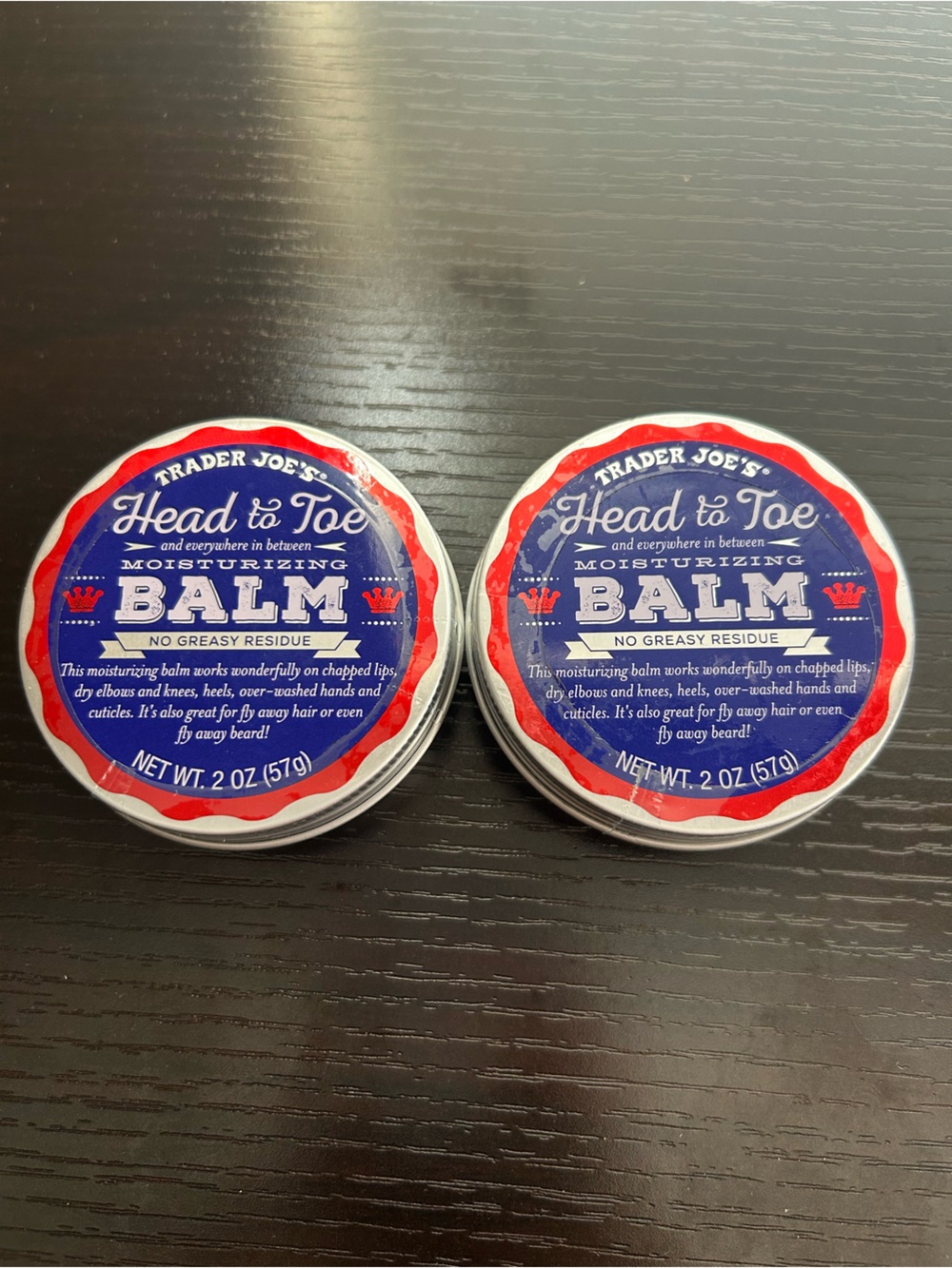 Trader Joe's Jack Black Balm Moisturizing Hand & Cuticle Care - Blue/White Tin